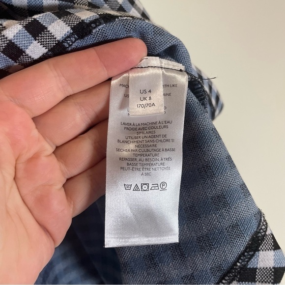 Free People Honey Pleated Skirt Black / Blue Combo Size 4 - Picture 10 of 10